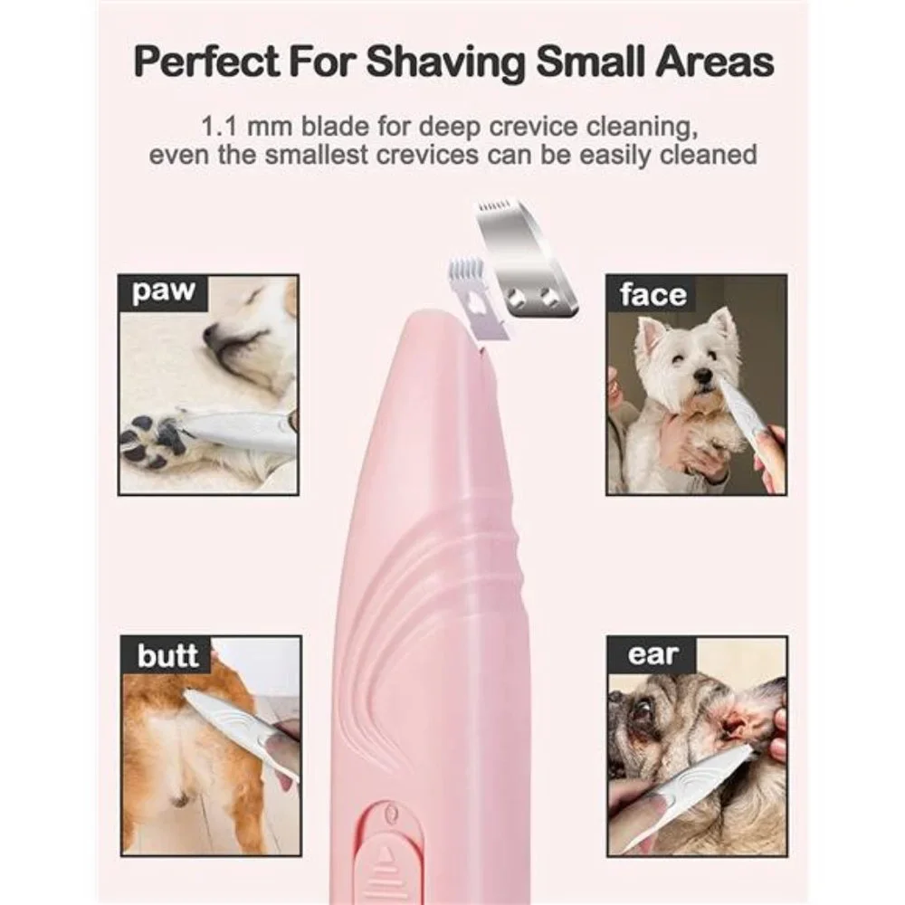 Dog Paw Trimmer for Grooming Cordless Electric Small Pet Hair Trimmer Low Noise